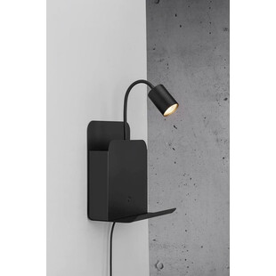 Kinkiet z półką i USB Roomi czarny | Nordlux - Oświetlenie