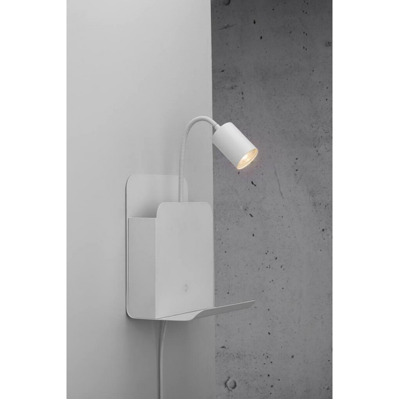 Kinkiet z półką i USB Roomi biały Nordlux - Oświetlenie LED