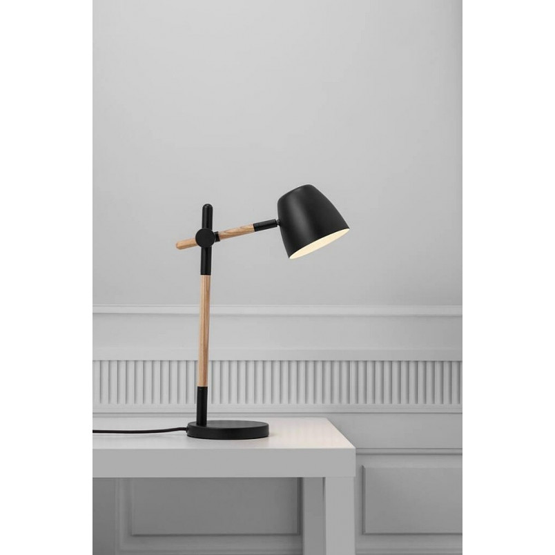 Lampa biurkowa skandynawska Theo czarna | Nordlux