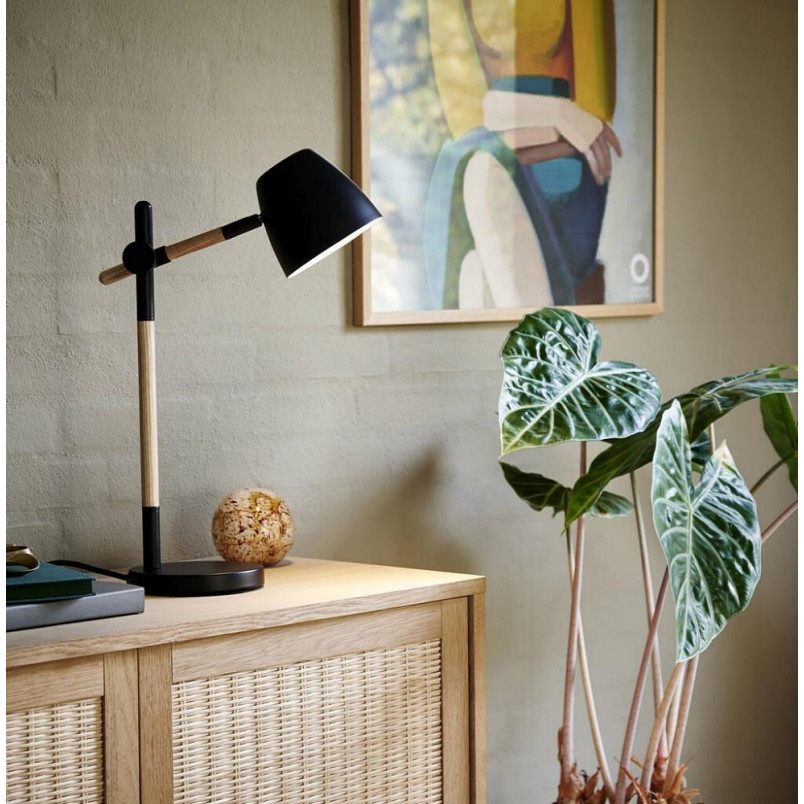 Lampa biurkowa skandynawska Theo czarna | Nordlux