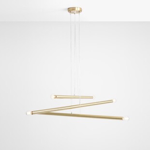 Lampa glamour wiszące tuby Tubo Brass VI 100cm mosiężna Aldex