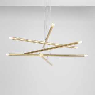 Lampa glamour wiszące tuby Tubo Brass X 100cm mosiężna Aldex