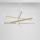 Lampa Glamour Tubo Brass Aldex | Mosiężny Żyrandol 100cm