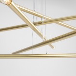Lampa Glamour Tubo Brass Aldex | Mosiężny Żyrandol 100cm