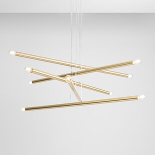 Lampa Glamour Tubo Brass Aldex | Mosiężny Żyrandol 100cm
