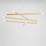 Lampa Glamour Tubo Brass Aldex | Mosiężny Żyrandol 100cm