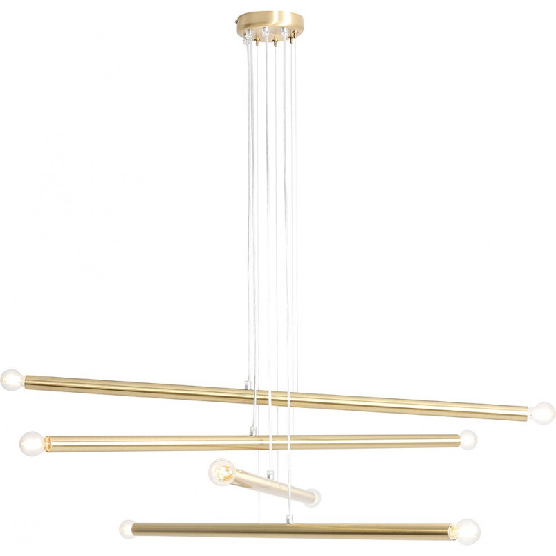 Lampa Glamour Aldex Tubo Brass VIII | Mosiężny Żyrandol 100cm