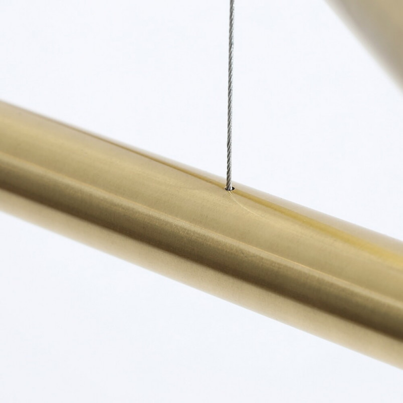 Lampa Glamour Aldex Tubo Brass VIII | Mosiężny Żyrandol 100cm