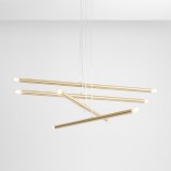 Lampa Glamour Aldex Tubo Brass VIII | Mosiężny Żyrandol 100cm