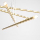 Lampa Glamour Aldex Tubo Brass VIII | Mosiężny Żyrandol 100cm