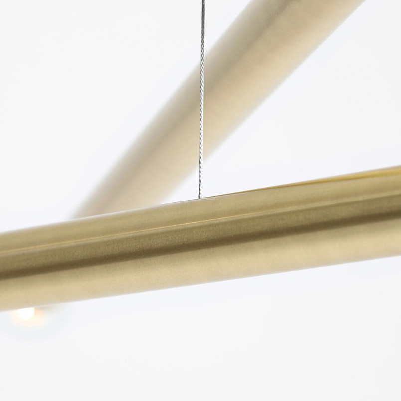 Lampa Glamour Aldex Tubo Brass VIII | Mosiężny Żyrandol 100cm