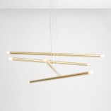 Lampa Glamour Aldex Tubo Brass VIII | Mosiężny Żyrandol 100cm
