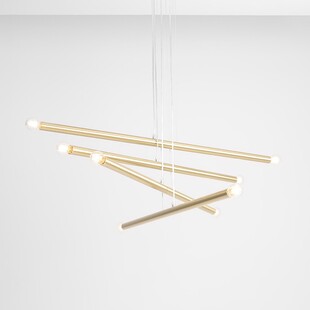Lampa Glamour Aldex Tubo Brass VIII | Mosiężny Żyrandol 100cm