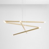 Lampa Glamour Aldex Tubo Brass VIII | Mosiężny Żyrandol 100cm