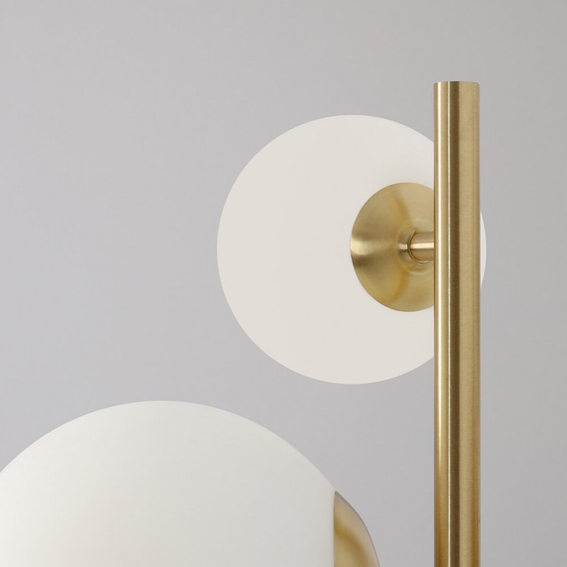 Kinkiet potrójny Dione - szkło biało-mosiężne | Aldex