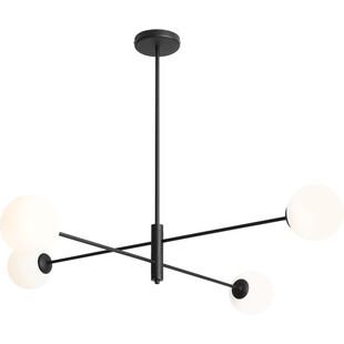 Lampa sufitowa szklane kule Homme Black IV 108cm biało-czarna Aldex
