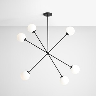 Lampa Sufitowa Ohio VI | Szklane Kule Biało-Czarna | Aldex