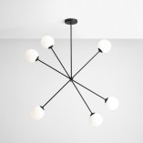 Lampa Sufitowa Ohio VI | Szklane Kule Biało-Czarna | Aldex