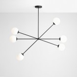 Lampa Sufitowa Ohio VI | Szklane Kule Biało-Czarna | Aldex