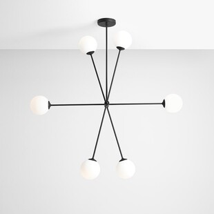 Lampa Sufitowa Ohio VI | Szklane Kule Biało-Czarna | Aldex