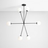 Lampa Sufitowa Ohio VI | Szklane Kule Biało-Czarna | Aldex