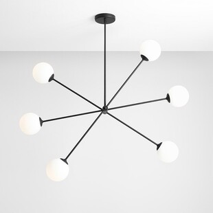Lampa Sufitowa Ohio VI | Szklane Kule Biało-Czarna | Aldex