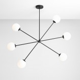 Lampa Sufitowa Ohio VI | Szklane Kule Biało-Czarna | Aldex
