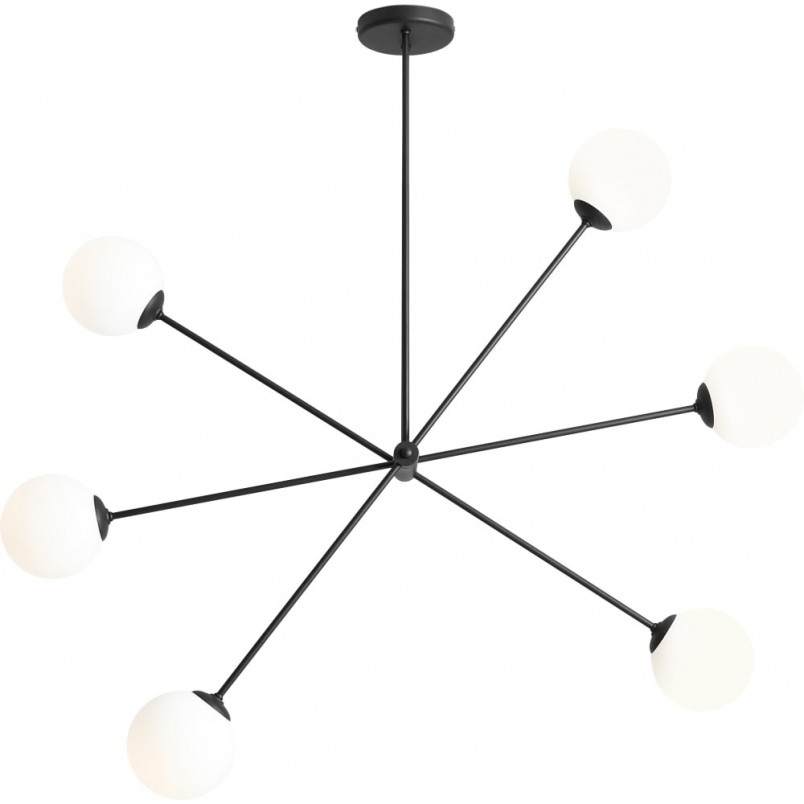Lampa Sufitowa Ohio VI | Szklane Kule Biało-Czarna | Aldex