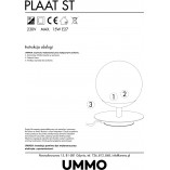 Lampa stołowa szklana kula Plaat biała Ummo - Kup teraz!