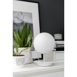 Lampa stołowa szklana kula Plaat biała Ummo - Kup teraz!