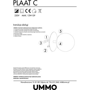 Plafon szklany kula Plaat 20cm | Ummo - Eleganckie oświetlenie