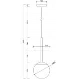 Lampa wisząca Plaat: Szklana kula 20cm | Ummo
