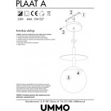 Lampa wisząca Plaat: Szklana kula 20cm | Ummo