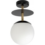 Lampa Sufitowa Kula Plaat B | Szkło, Biały/Czarny/Mosiądz | Ummo