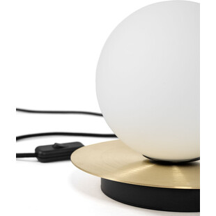 Lampa stołowa szklana kula Ummo Borra - Biało-złota | Sklep