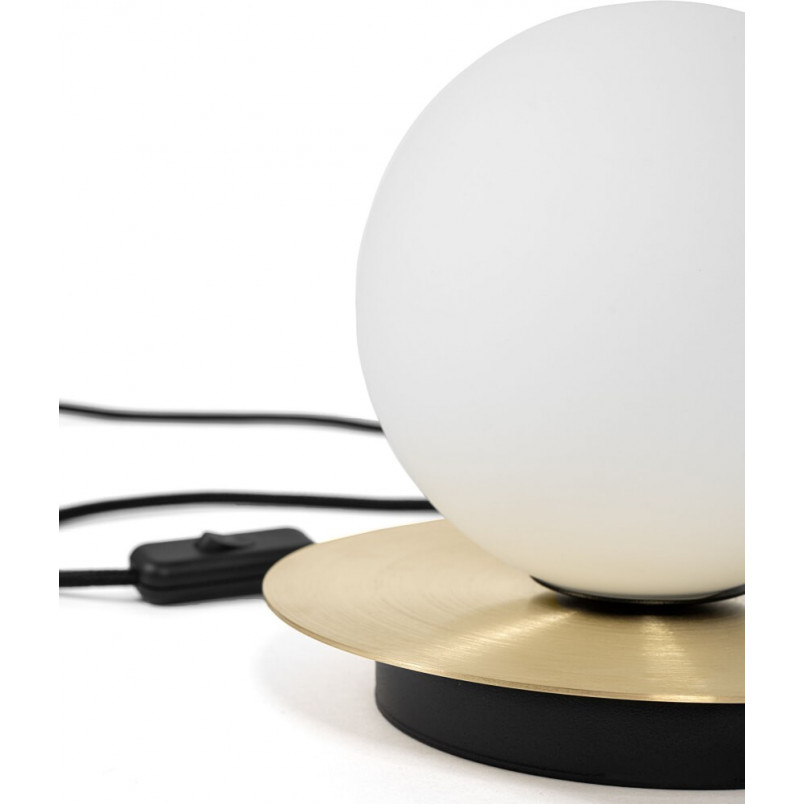 Lampa stołowa szklana kula Ummo Borra - Biało-złota | Sklep