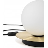Lampa stołowa szklana kula Ummo Borra - Biało-złota | Sklep