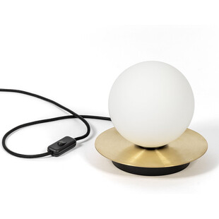 Lampa stołowa szklana kula glamour Borra biało-mosiężna marki Ummo