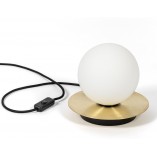 Lampa stołowa szklana kula Ummo Borra - Biało-złota | Sklep
