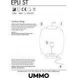 Lampa stołowa szklana Epli 27 biało-czarna | Ummo