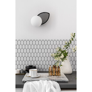 Kinkiet szklany Fyllo biało-czarny Ummo | Elegancki design