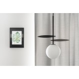Lampa wisząca Fyllo - Szklana kula biało-czarna | Ummo