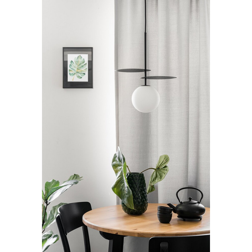 Lampa wisząca Fyllo - Szklana kula biało-czarna | Ummo