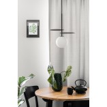 Lampa wisząca Fyllo - Szklana kula biało-czarna | Ummo