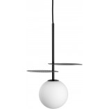 Lampa wisząca Fyllo - Szklana kula biało-czarna | Ummo