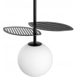 Lampa wisząca Fyllo - Szklana kula biało-czarna | Ummo