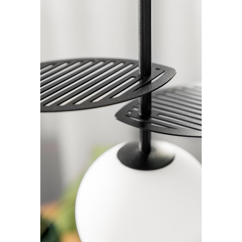 Lampa wisząca Fyllo - Szklana kula biało-czarna | Ummo