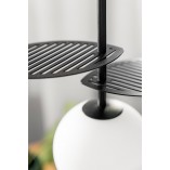 Lampa wisząca Fyllo - Szklana kula biało-czarna | Ummo