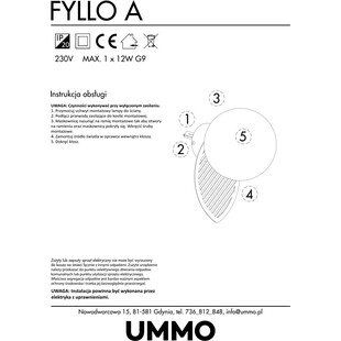 Lampa wisząca Fyllo - Szklana kula biało-czarna | Ummo