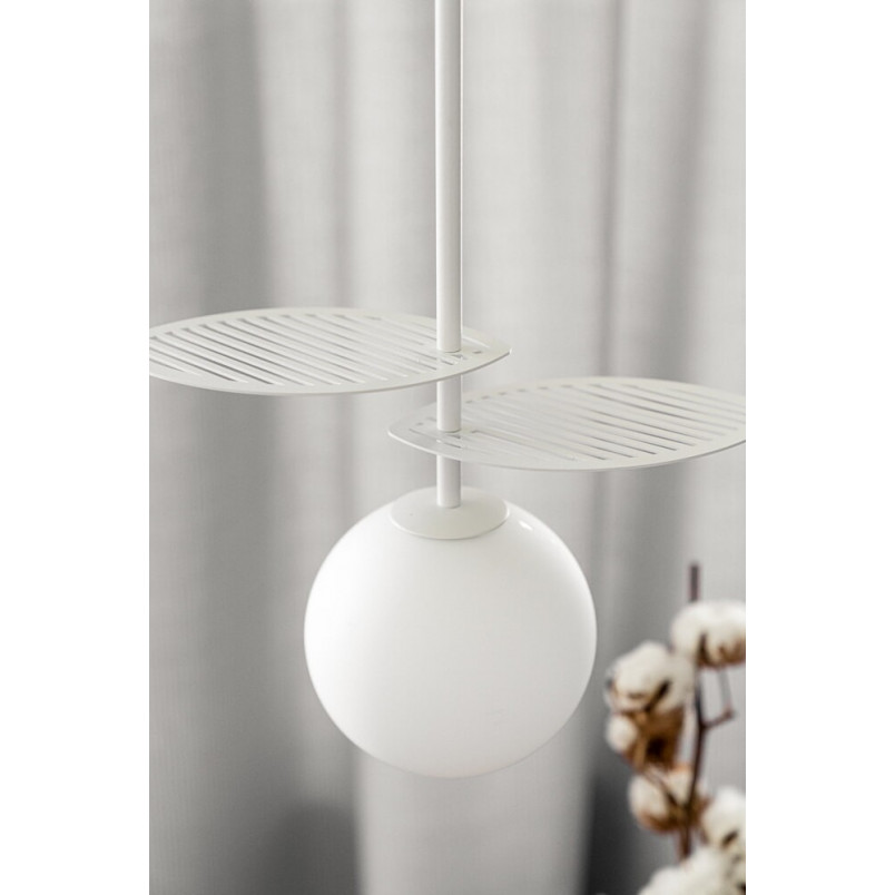 Lampa wisząca biała Fyllo | Szkło, G9 | Ummo